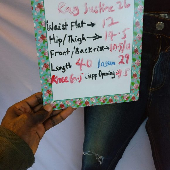 2for99* Rag & Bone Justine Highrise Skinny Jeans in Mateos Dark Blue Wash 26w - Picture 9 of 11